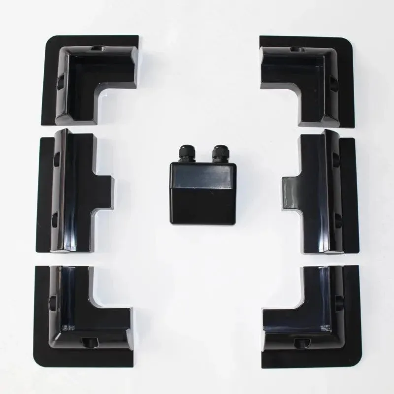 1 set/lot Black Color 7PCS/SET Full-Set-Black-ABS-Solar-Panel-Mounting-Brackets-with-Cable-Gland-amp for Caravan Motor Home RV