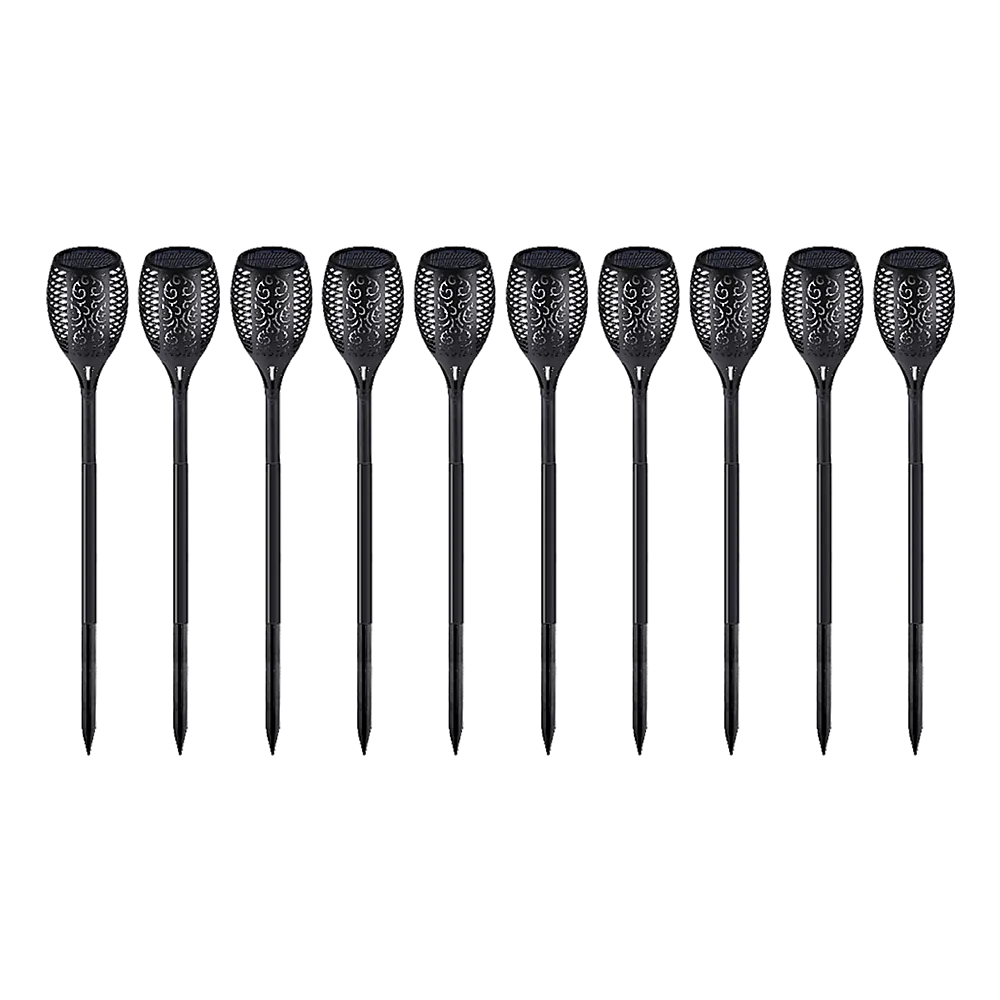 10 Pack Solar Torch Lights 96 LED Flickering Lighting Dancing Flame Garden Lamp