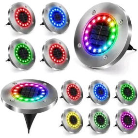 12 Pack 16 LED Solar Outdoor Lights Landscape Lighting