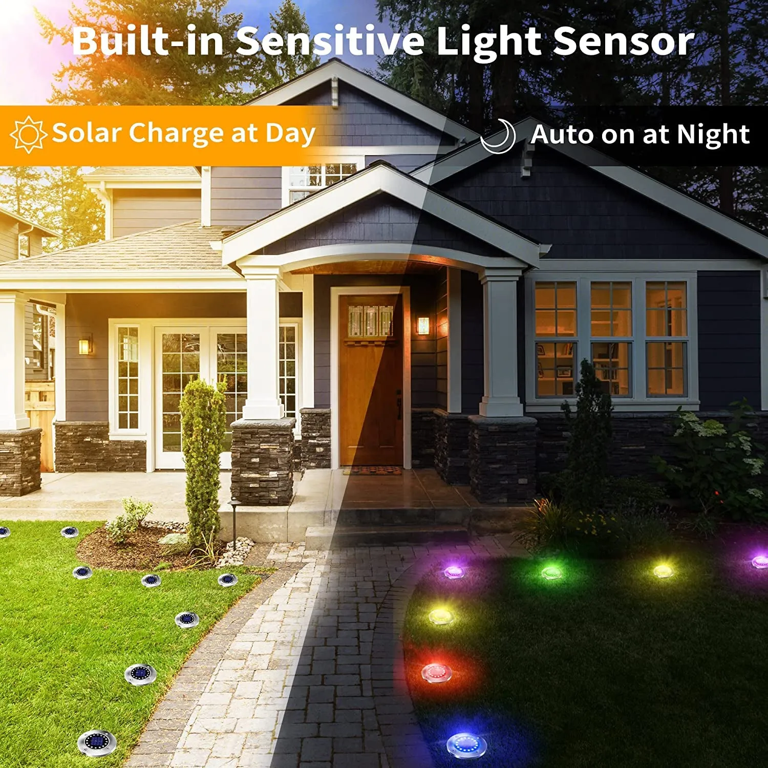 12 Pack 16 LED Solar Outdoor Lights Landscape Lighting