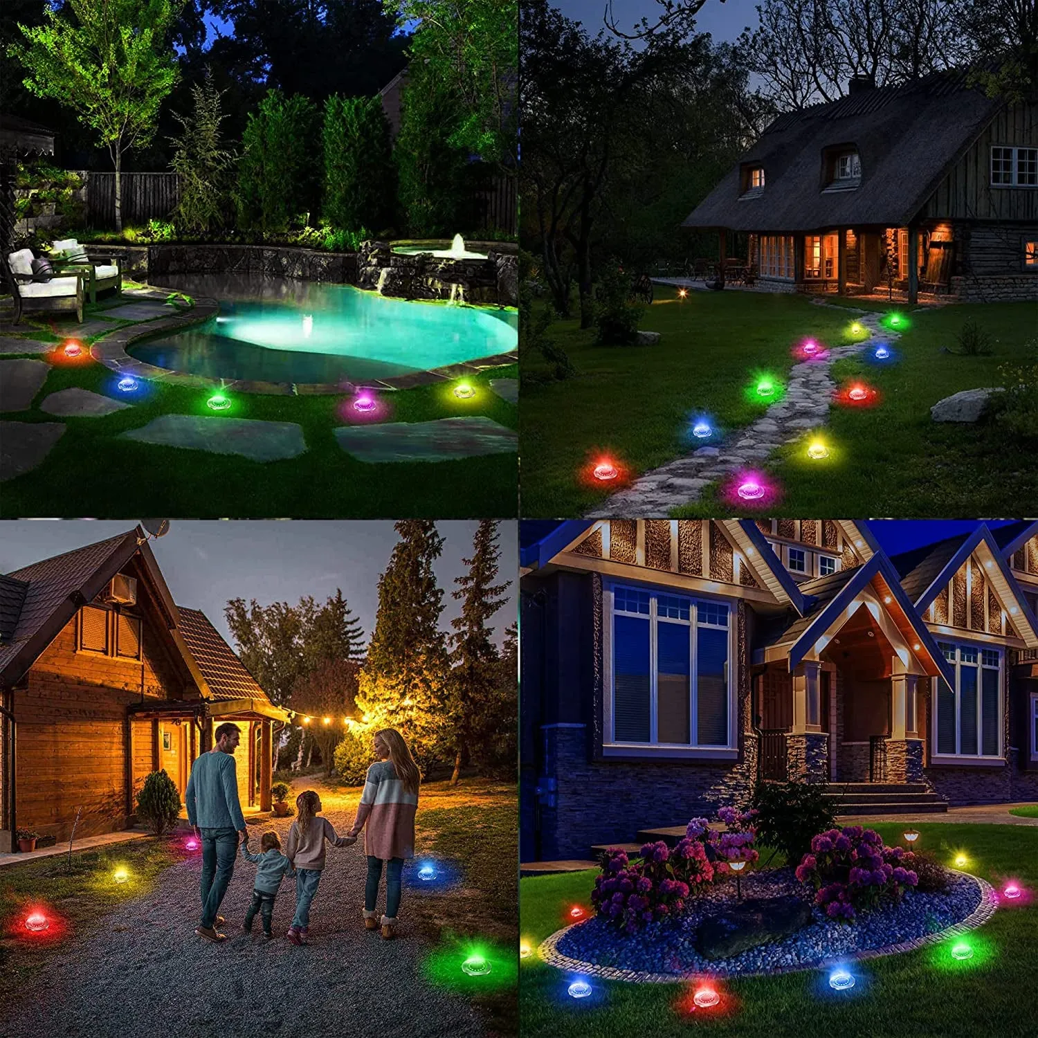 12 Pack 16 LED Solar Outdoor Lights Landscape Lighting