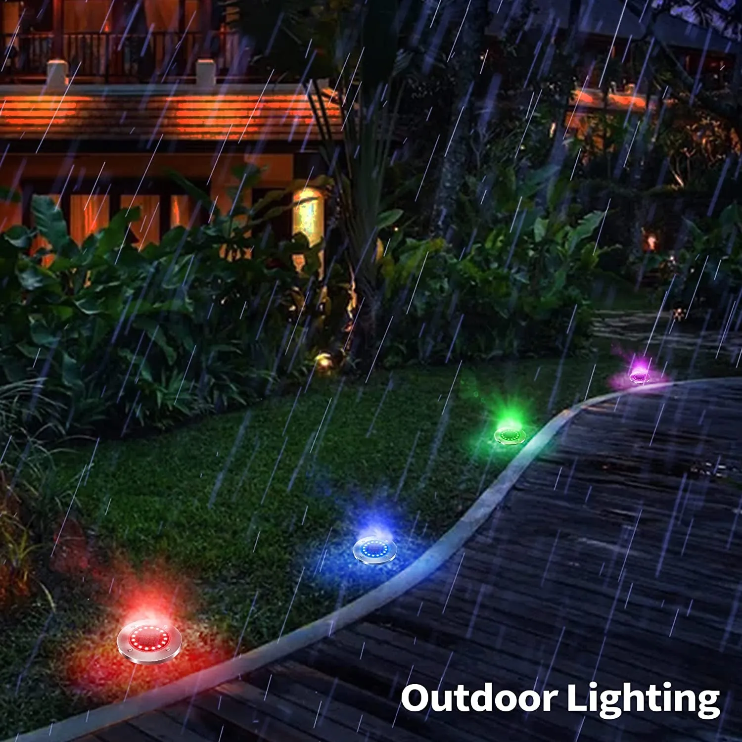 12 Pack 16 LED Solar Outdoor Lights Landscape Lighting