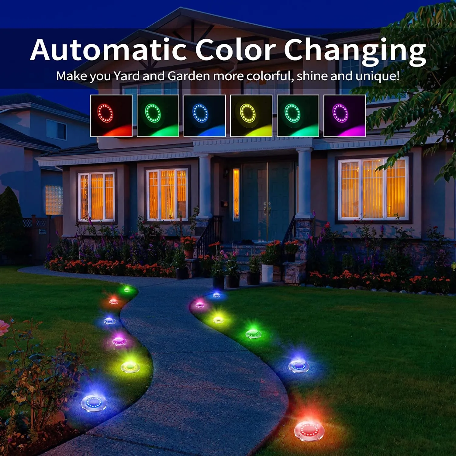12 Pack 16 LED Solar Outdoor Lights Landscape Lighting