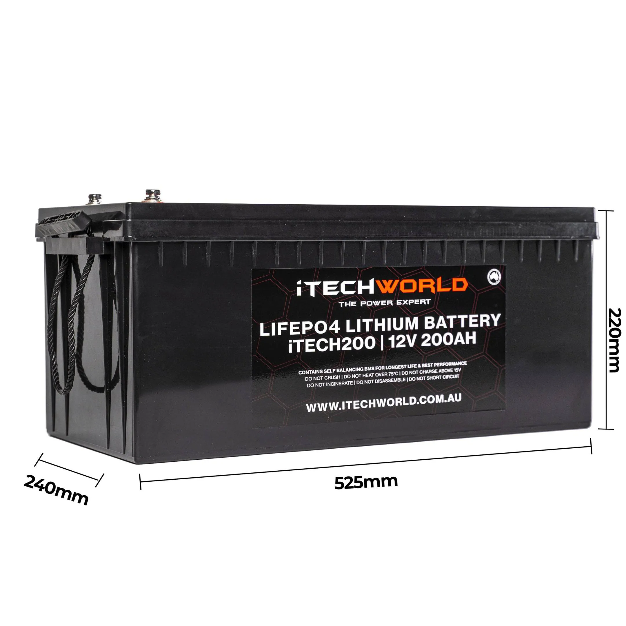 12v iTECH200 200Ah Lithium Battery - LiFePO4 Deep Cycle Camping RV Solar