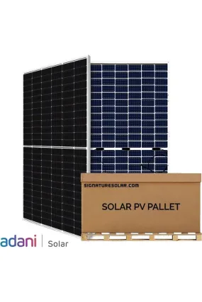 16.9kW Pallet - Adani Solar 535W Half-Cut Mono-crystalline Solar Panel (Silver) | Up to 650W with Bifacial Gain | M10-144 | Full Pallet (31) - 16.9kW Total