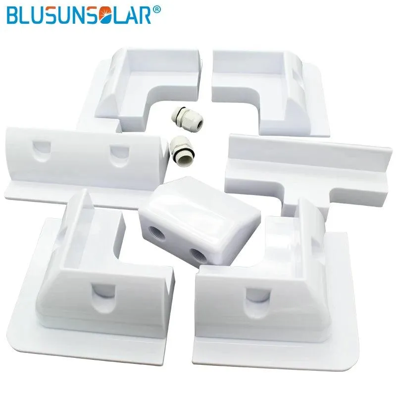 1sets/Lot White Color ABS Solar Panel Mounting Bracket Kits Cable Entry Gand Ideal 7pcs/set for Caravan Motorhome RV