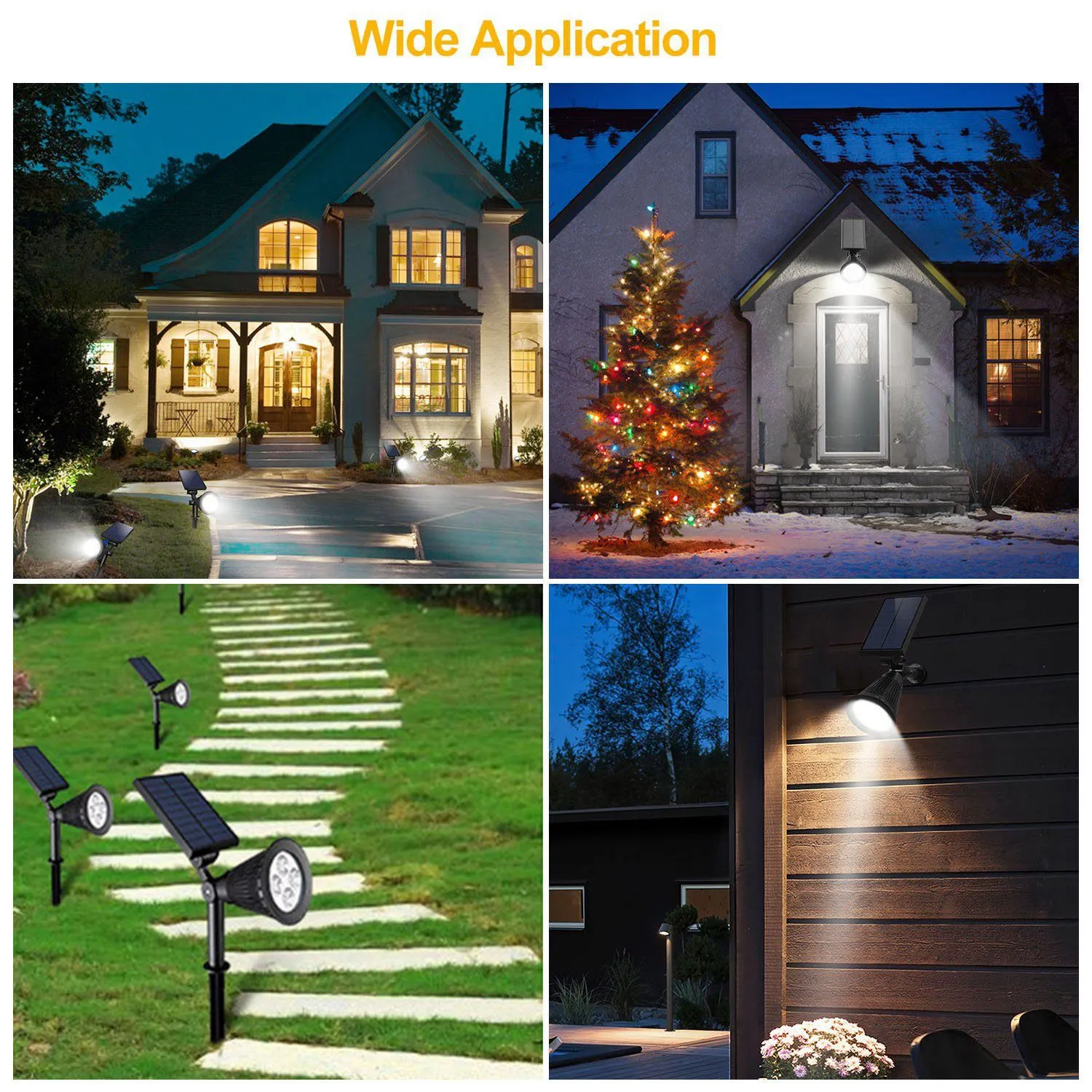 2-Piece: Solar Spotlight Outdoor Dusk Waterproof