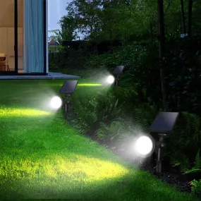 2-Piece: Solar Spotlight Outdoor Dusk Waterproof