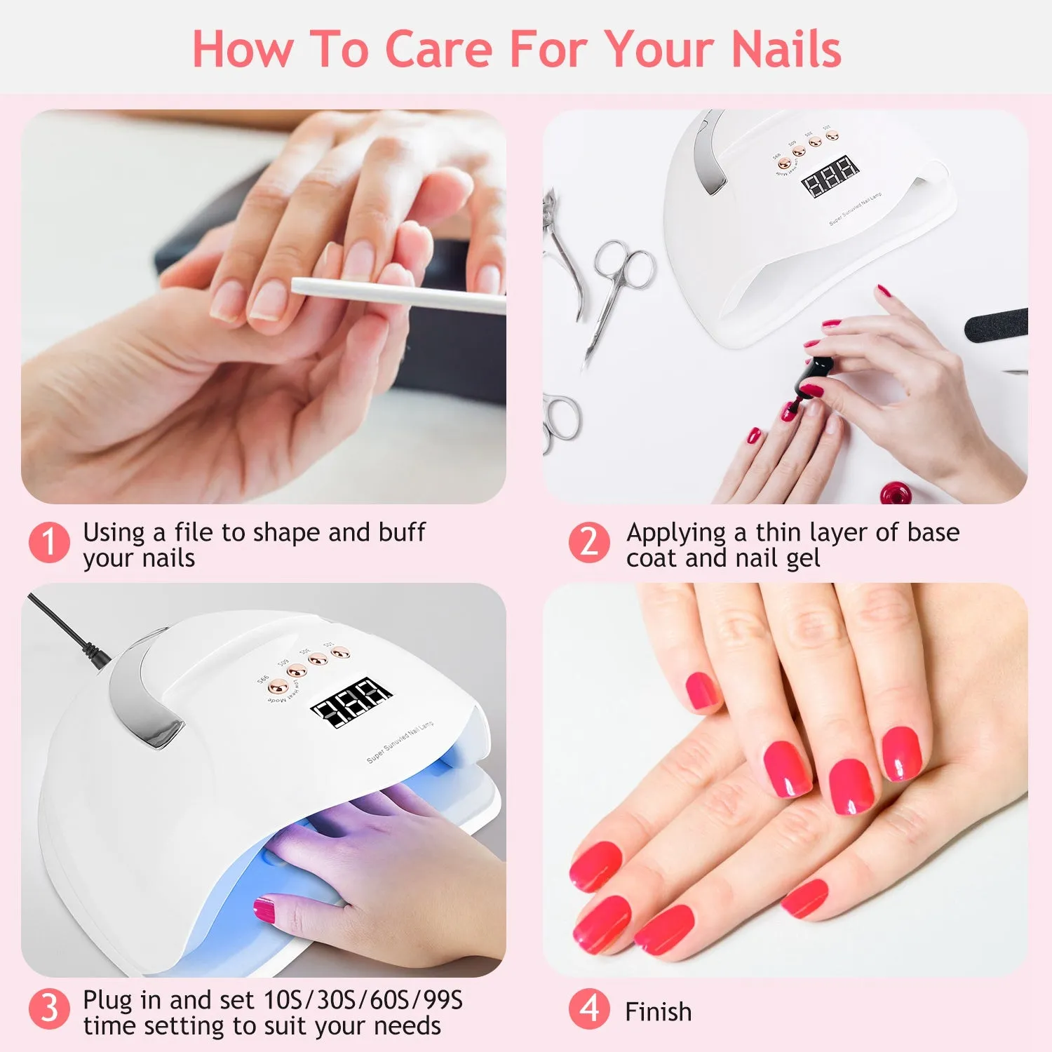 220W UV LED Nail Lamp Gel Polish Dryer