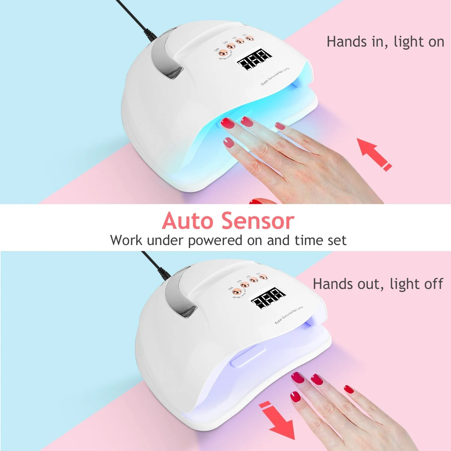 220W UV LED Nail Lamp Gel Polish Dryer