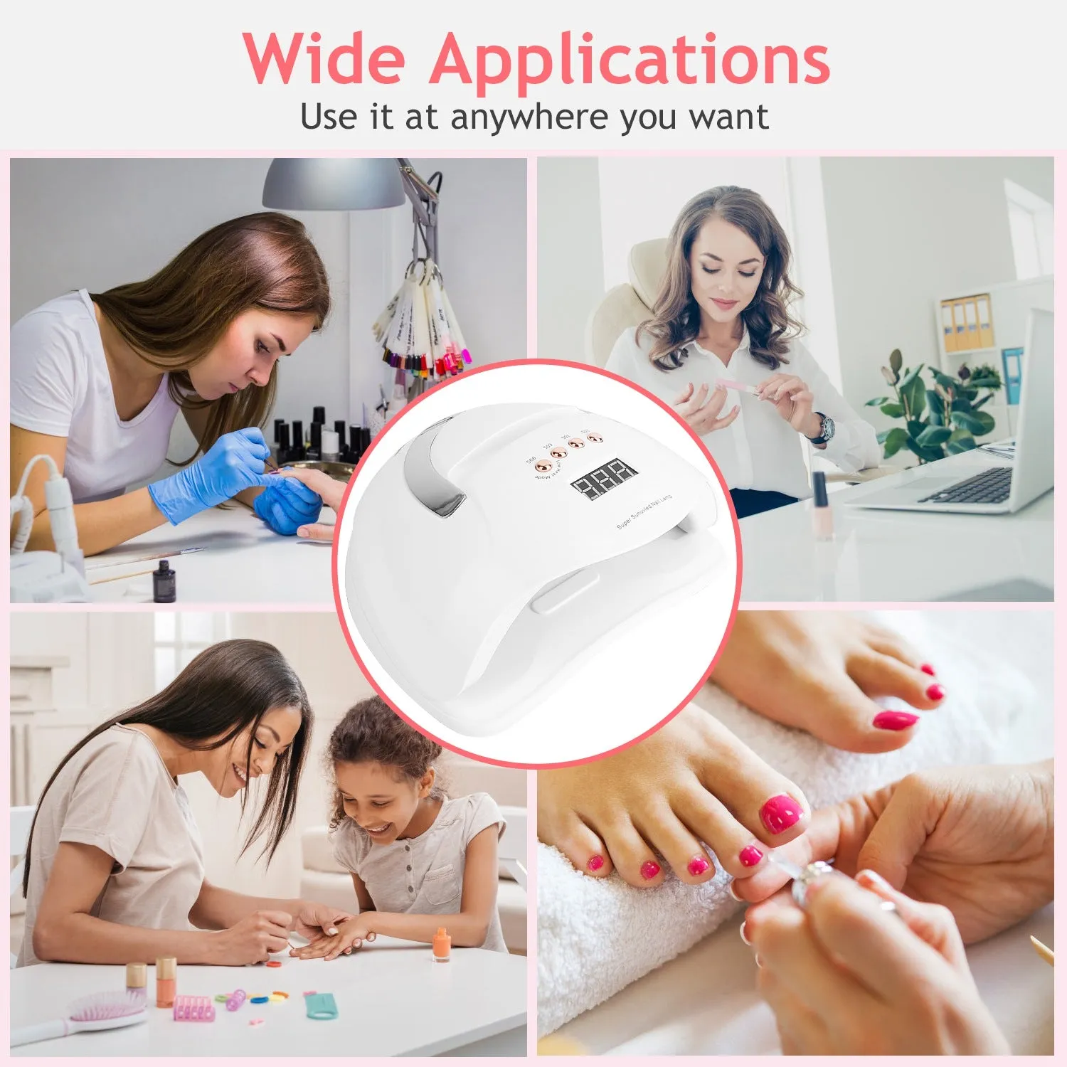 220W UV LED Nail Lamp Gel Polish Dryer
