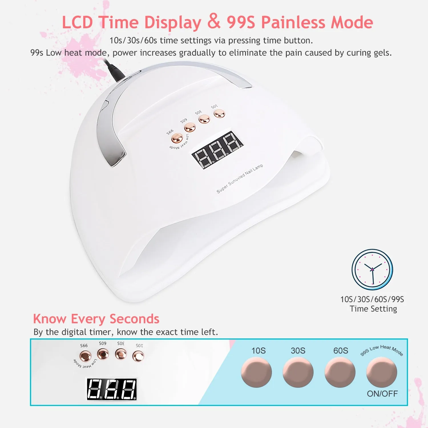 220W UV LED Nail Lamp Gel Polish Dryer