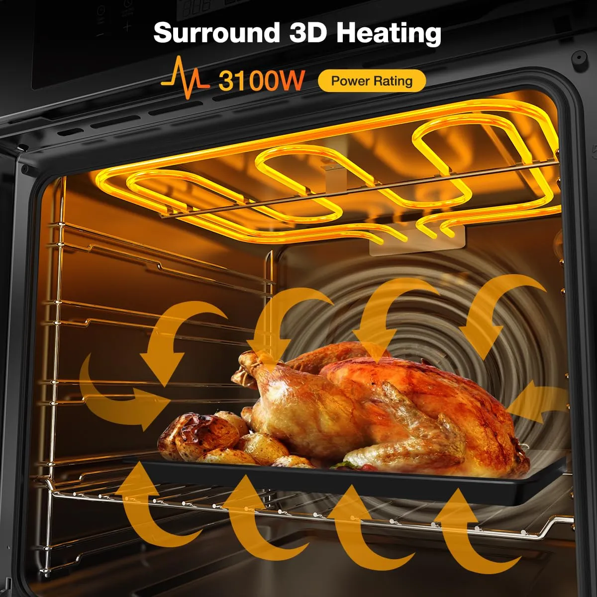 24'' Built-in Electric Wall Oven - 12 Functions Convection Ovens