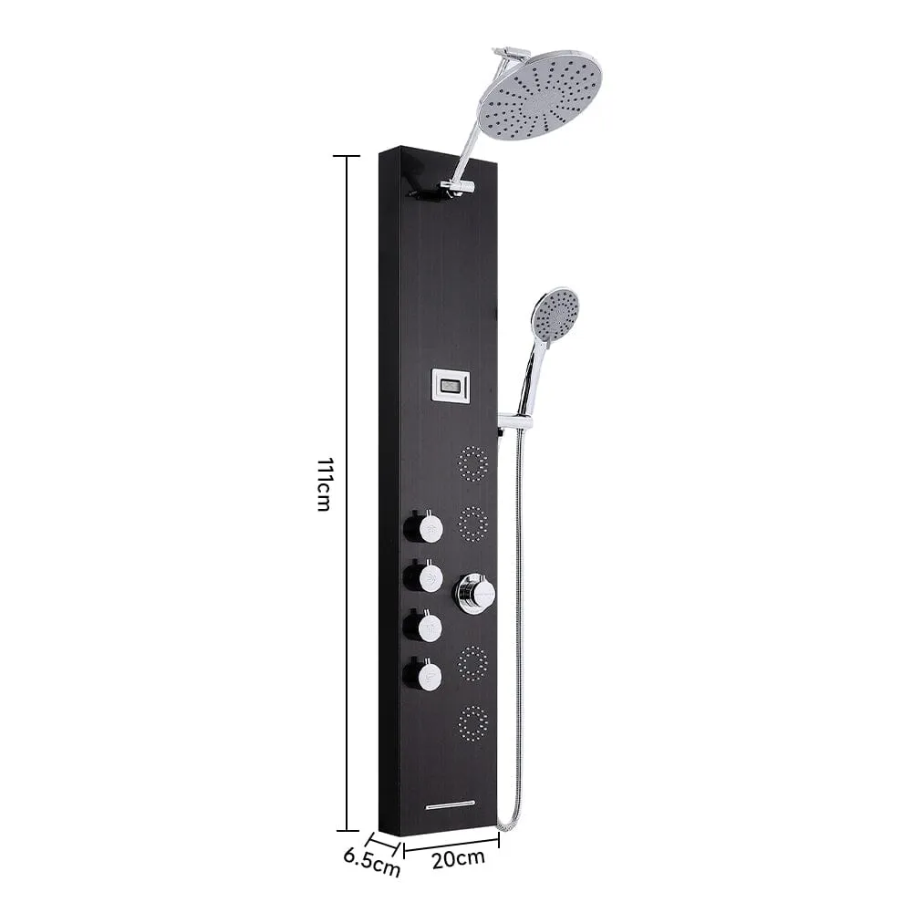 4 in 1 Adjustable Stainless Steel Shower Panel System with Body Massage Jets and Handle