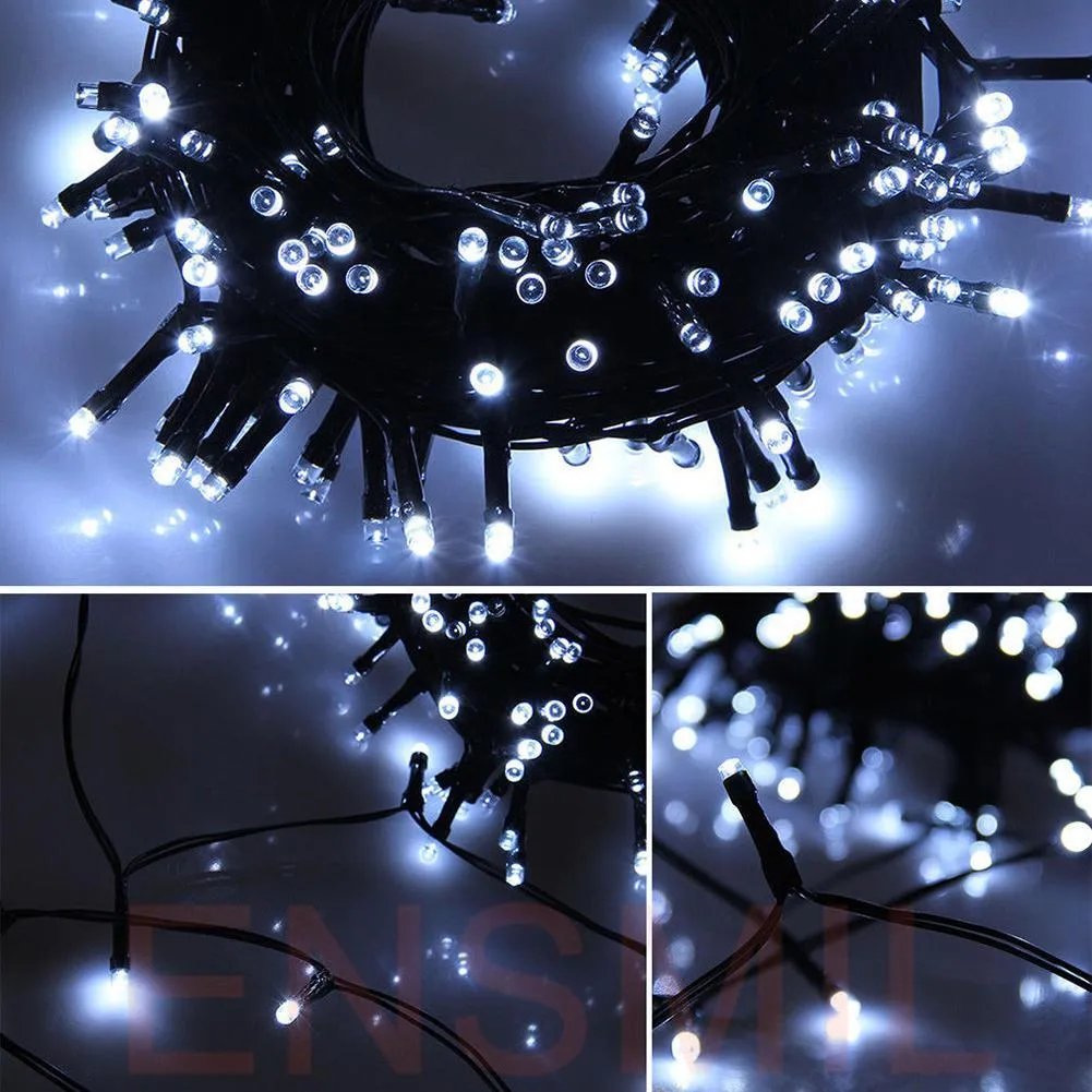 50 LED Solar String Lights Flashing Light Outdoor Waterproof Christmas Lamp