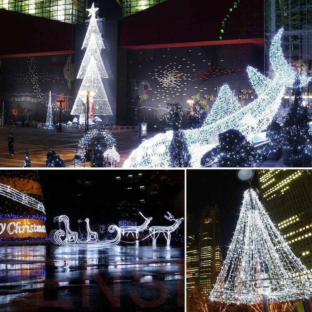50 LED Solar String Lights Flashing Light Outdoor Waterproof Christmas Lamp