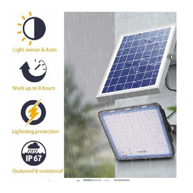 800W Solar Powered Led Flood Light With Panel And Remote Jt-Bs-800W-Tf