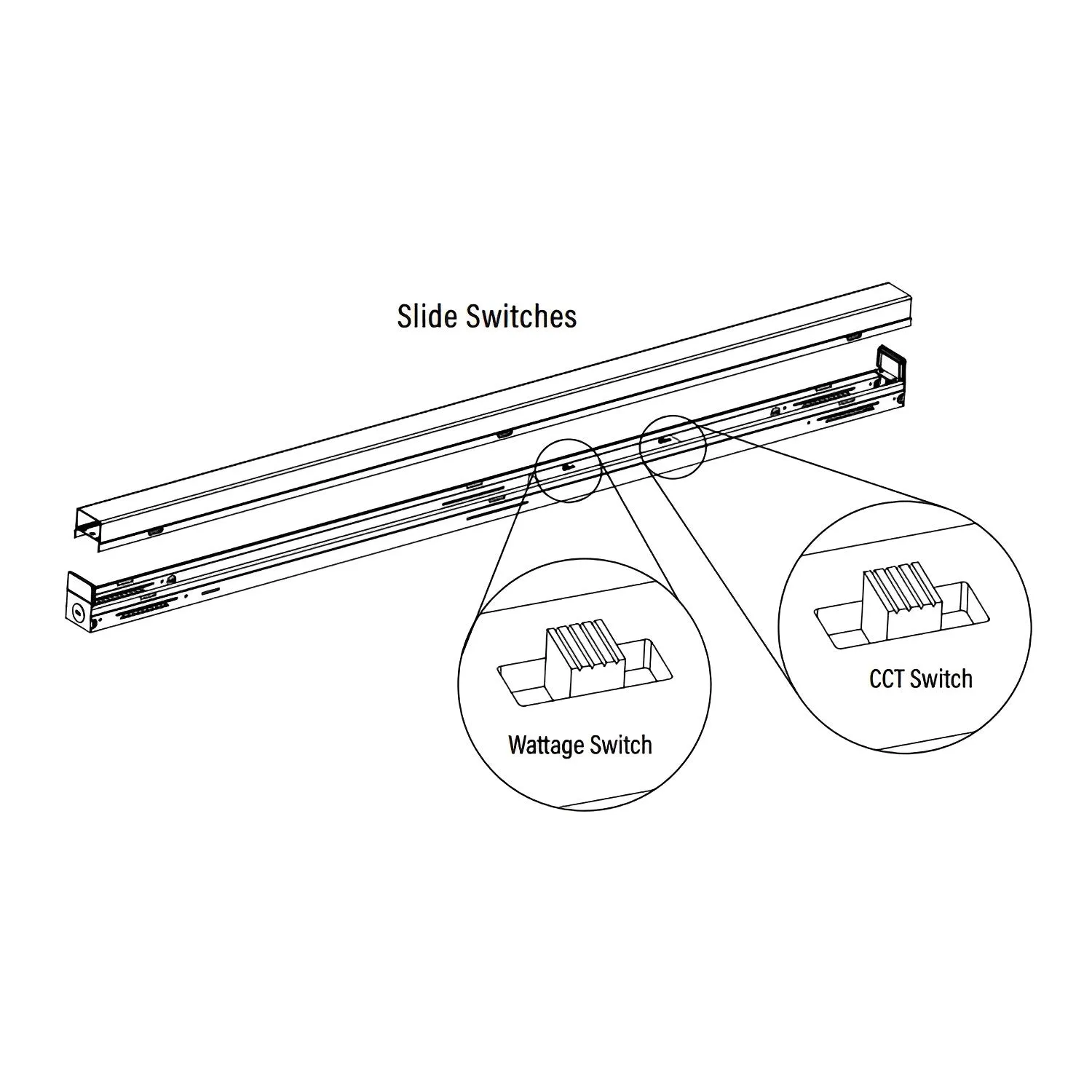 8ft Square LED Strip Light Fixture, 90W/75W/65W, Selectable Wattage & CCT, 11900 Lumens