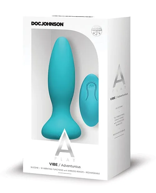 A Play Rechargeable Silicone Adventurous Anal Plug with Remote