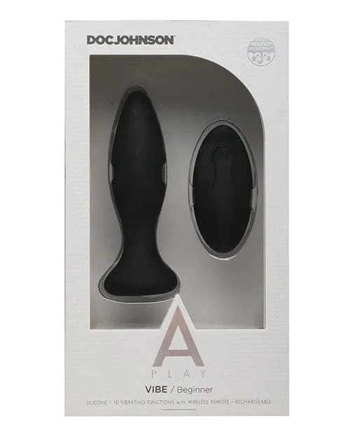 A Play Rechargeable Silicone Beginner Anal Plug with Remote