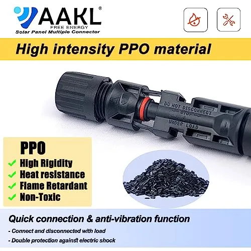 AAKL 20 Feet Solar Extension Cable 10AWG (6mm²) 30A Red & Black Solar Cable PV Wire Male Female Solar Panel Connector Gauge Wire for PV System,Roof Kits,Marine,RV Solar Cable Connector