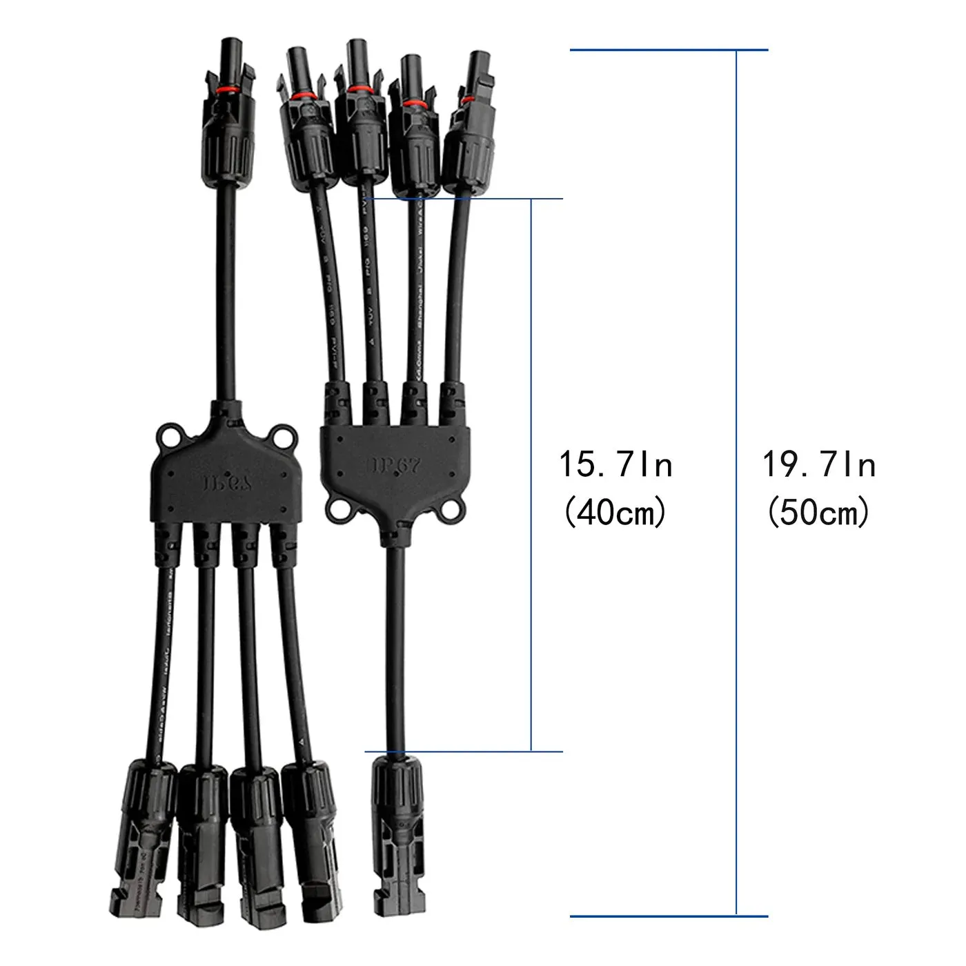 ACOPower 1 to 4 Solar Y Branch Connectors | 1 Pair M/FFFF   F/MMMM Y Branch Parallel Adapter