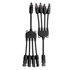 ACOPower 1 to 4 Solar Y Branch Connectors | 1 Pair M/FFFF   F/MMMM Y Branch Parallel Adapter