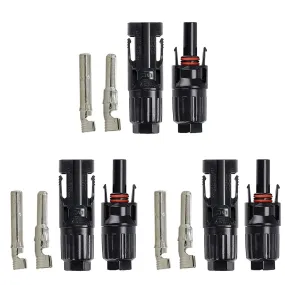 ACOPower 3 Pairs PV Connector Male/Female Solar Panel Cable Connectors