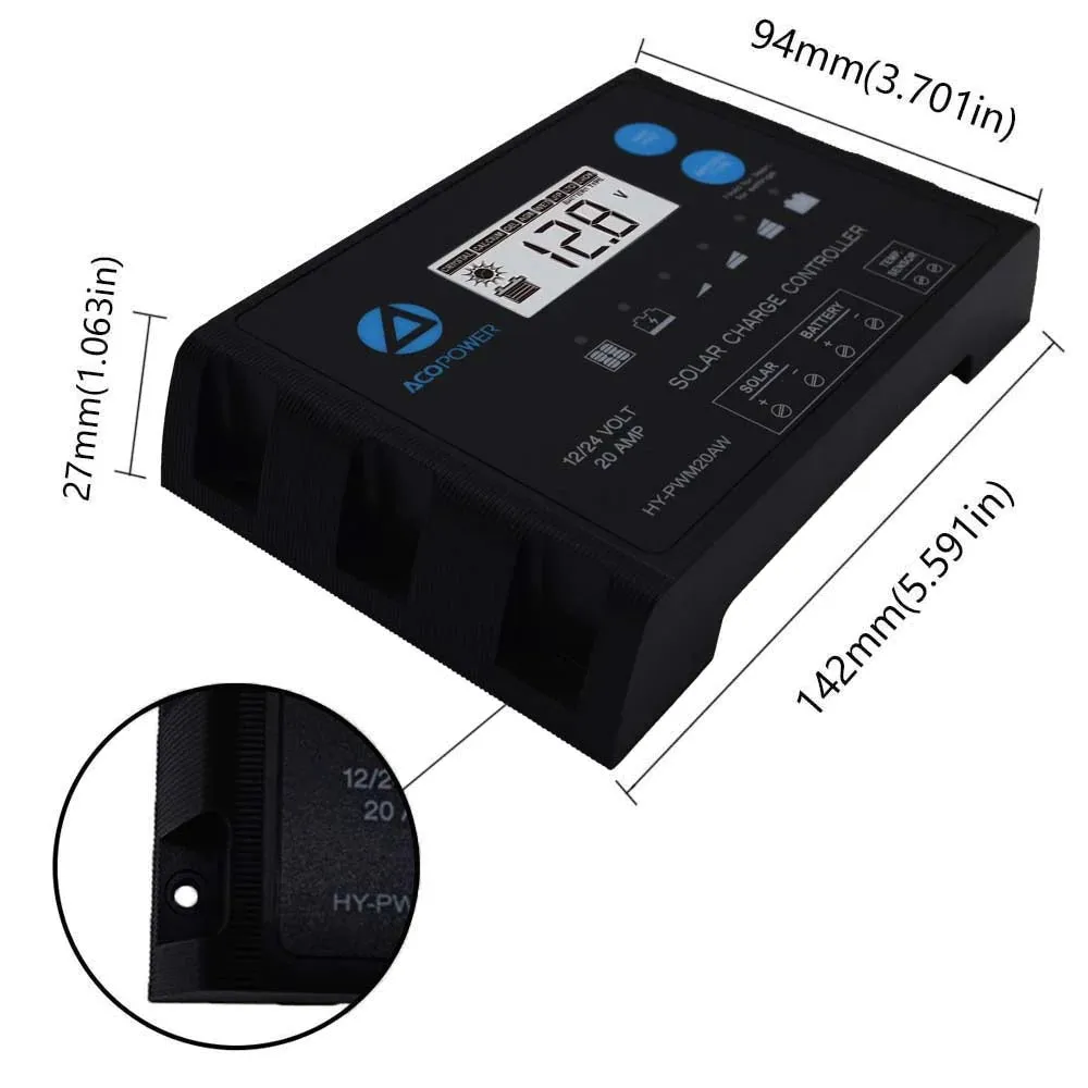 ACOPower Ltk 120W Foldable Solar Panel Kit With ProteusX 20A Charge Controller