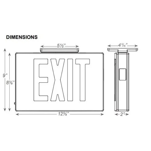 Advantage Environmental Lighting X17BAA - BAA Compliant Die-Cast Aluminum Exit Sign