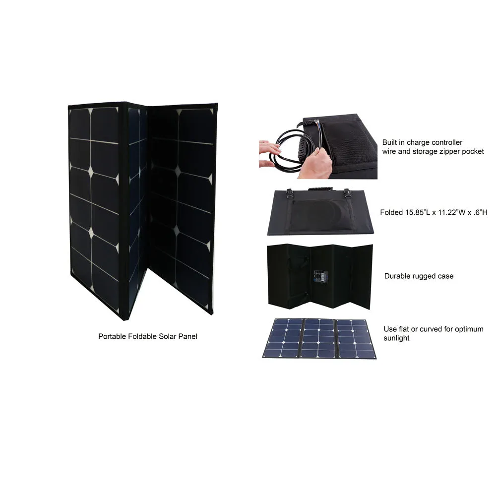 AIMS Power Foldable & Portable Monocrystalline Solar Panel | 60 Watts