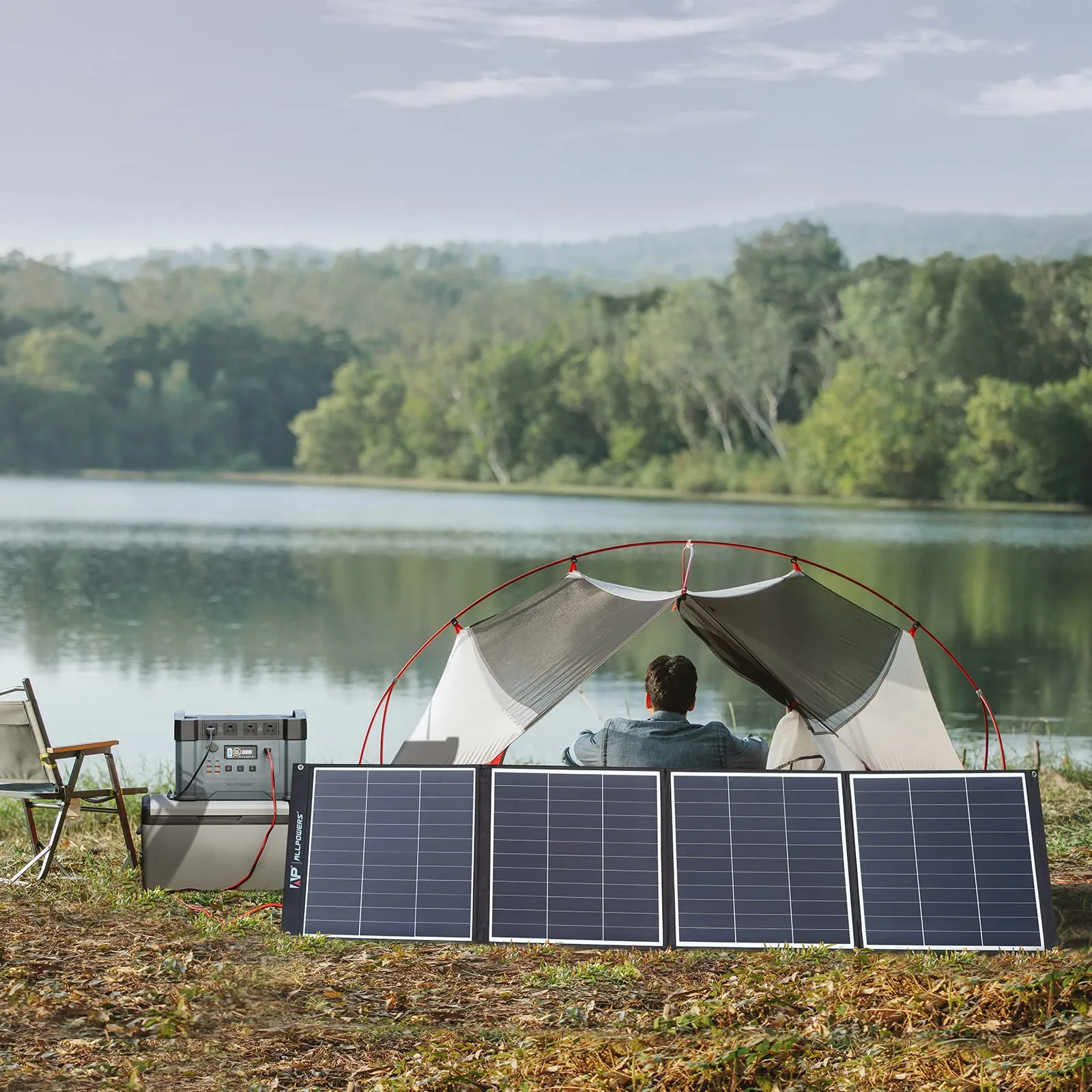 ALLPOWERS SP035 200W Portable Solar Panel Charger Monocrystalline Foldable Solar Panel Kit IP67 Waterproof Solar Power Battery for RV Solar Generator Outdoor Camping Off Grid Van