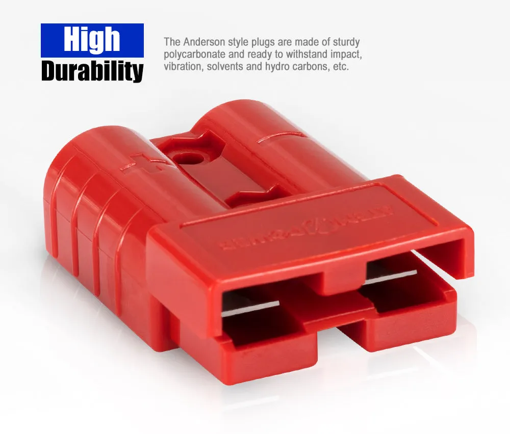 Atem Power 10Pcs Red Anderson Style Plug Connectors 50 AMP 12-24V 6AWG DC Power