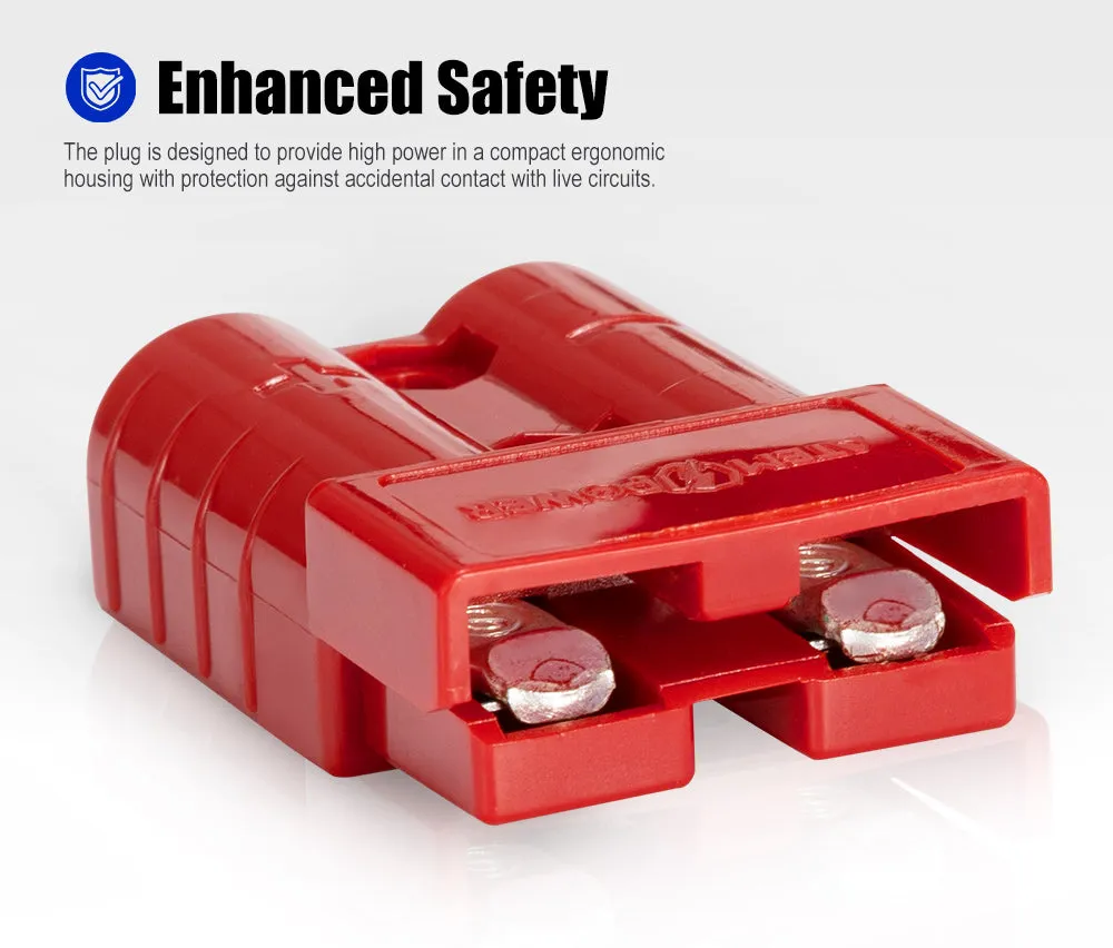 Atem Power 10Pcs Red Anderson Style Plug Connectors 50 AMP 12-24V 6AWG DC Power