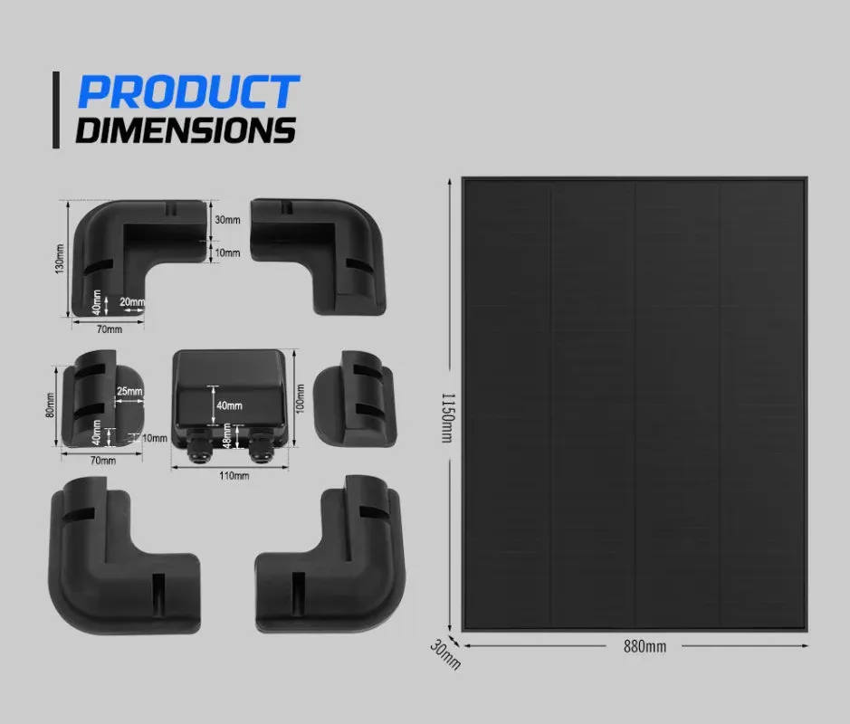 Atem Power 12v Shingled Mono Solar Panel Kit | 120W/200W