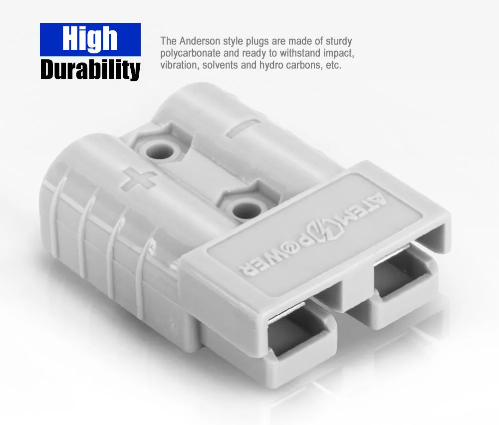 Atem Power 20PCS Anderson Style Plug Connectors 50 AMP 12-24V 6AWG DC Power Tool