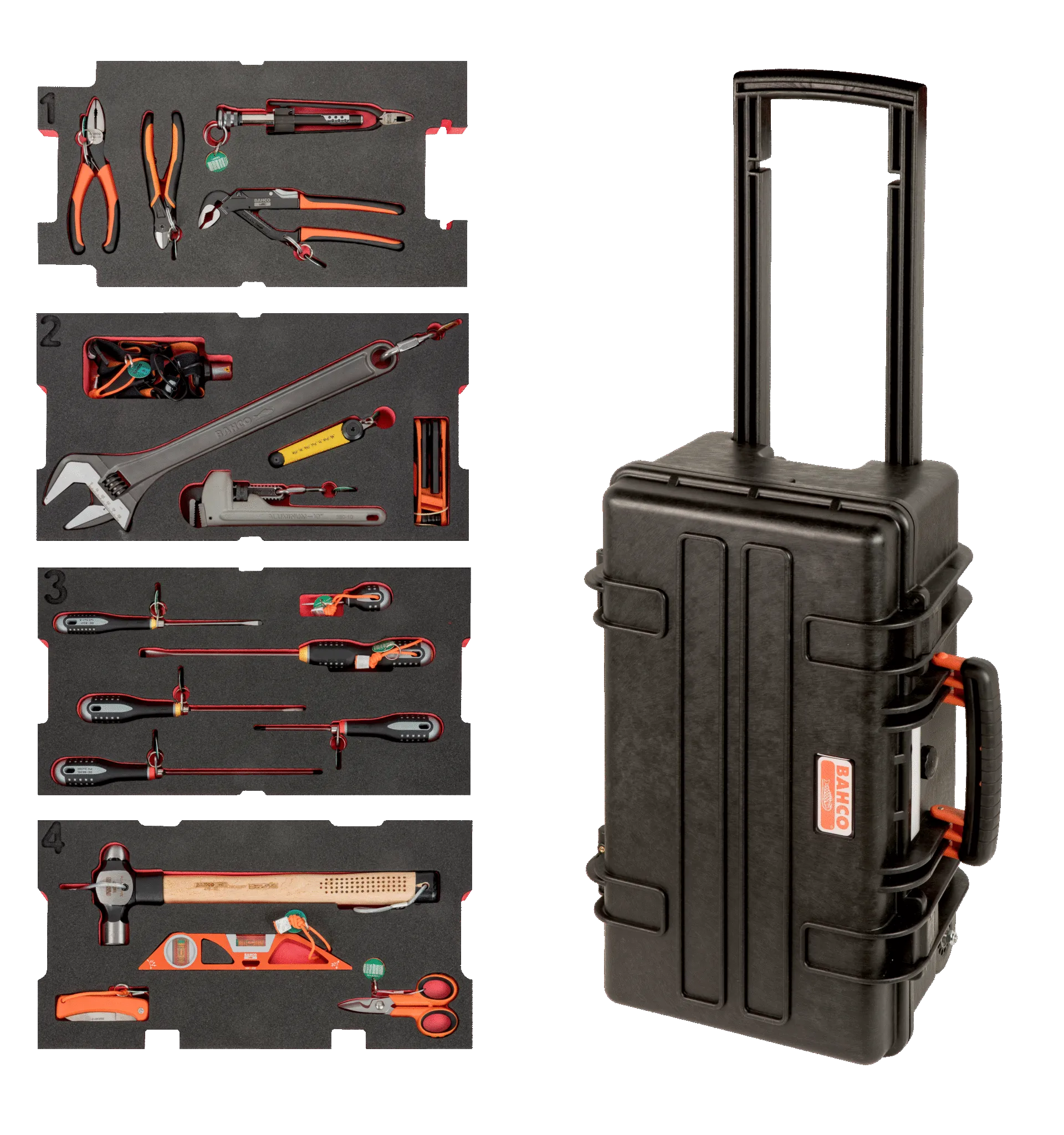 Bahco 4750RCHDW01FF4 29pce Offshore Oil and Gas Crane Maintenance Toolkit With Heavy Duty Rigid Case
