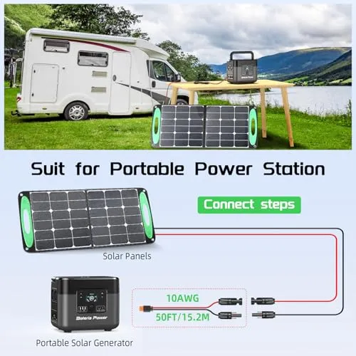 Bateria Power Solar to XT60i Charge Extension Cable 25FT 10AWG, Solar Connector to XT60 Adapter Wire Connecting for Foldable Solar Panel to Portable Power Station Solar Generator (XT60I-F 10AWG 25FT)
