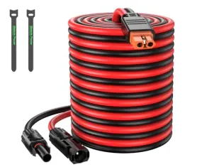 Bateria Power Solar to XT60i Charge Extension Cable 25FT 10AWG, Solar Connector to XT60 Adapter Wire Connecting for Foldable Solar Panel to Portable Power Station Solar Generator (XT60I-F 10AWG 25FT)