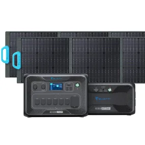 BLUETTI Solar Generator AC300&B300 Modular Power System with 2 200W Solar Panel Included, UPS Battery Backup for Home Emergency Power Outage Off Grid