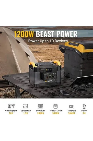 BougeRV 130W Solar Travel Kit with 37Qt Portable Refrigerator