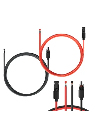BougeRV Solar Extension Cable with Extra Free Connectors(xx FT Red xx FT Black)