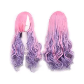 Cosplay Curly Wig for Women (Pink & Purple)