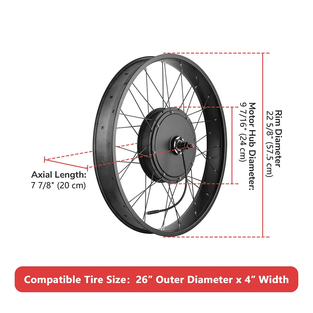 DIY 26 Inch 1000w Fat Tire Ebike Conversion Kit Front Pedal Assist