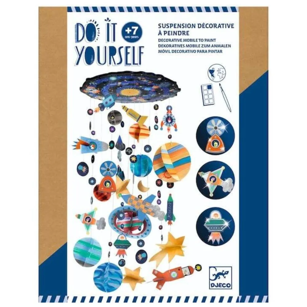 Djeco Do It Yourself - Solar System Decorative Mobile To Paint 7 Yrs  
