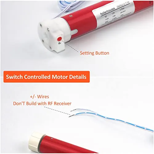 ES2512 Tubular Motor | DC12V DIY Electric Roller Blind/Shade Tubular Motor Kit(34mm-38mm)