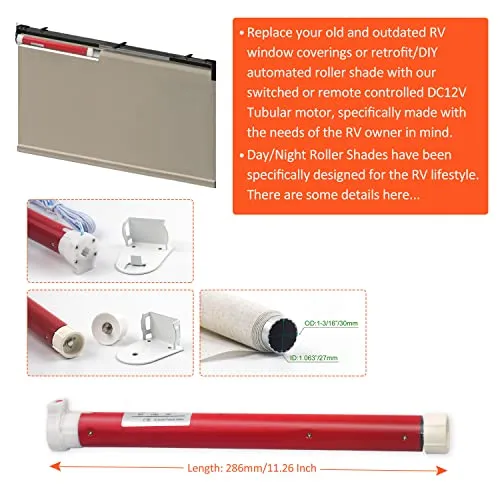 ES2512 Tubular Motor | DC12V DIY Electric Roller Blind/Shade Tubular Motor Kit(34mm-38mm)