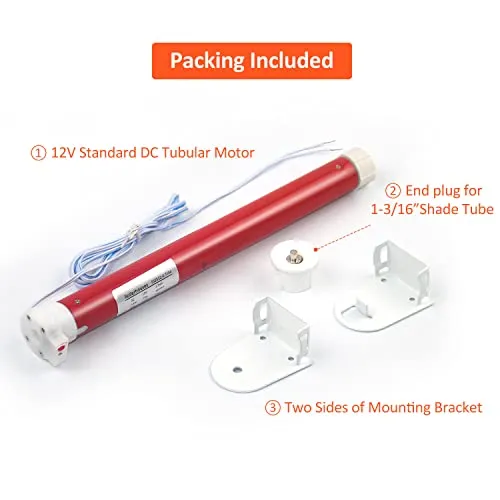 ES2512 Tubular Motor | DC12V DIY Electric Roller Blind/Shade Tubular Motor Kit(34mm-38mm)
