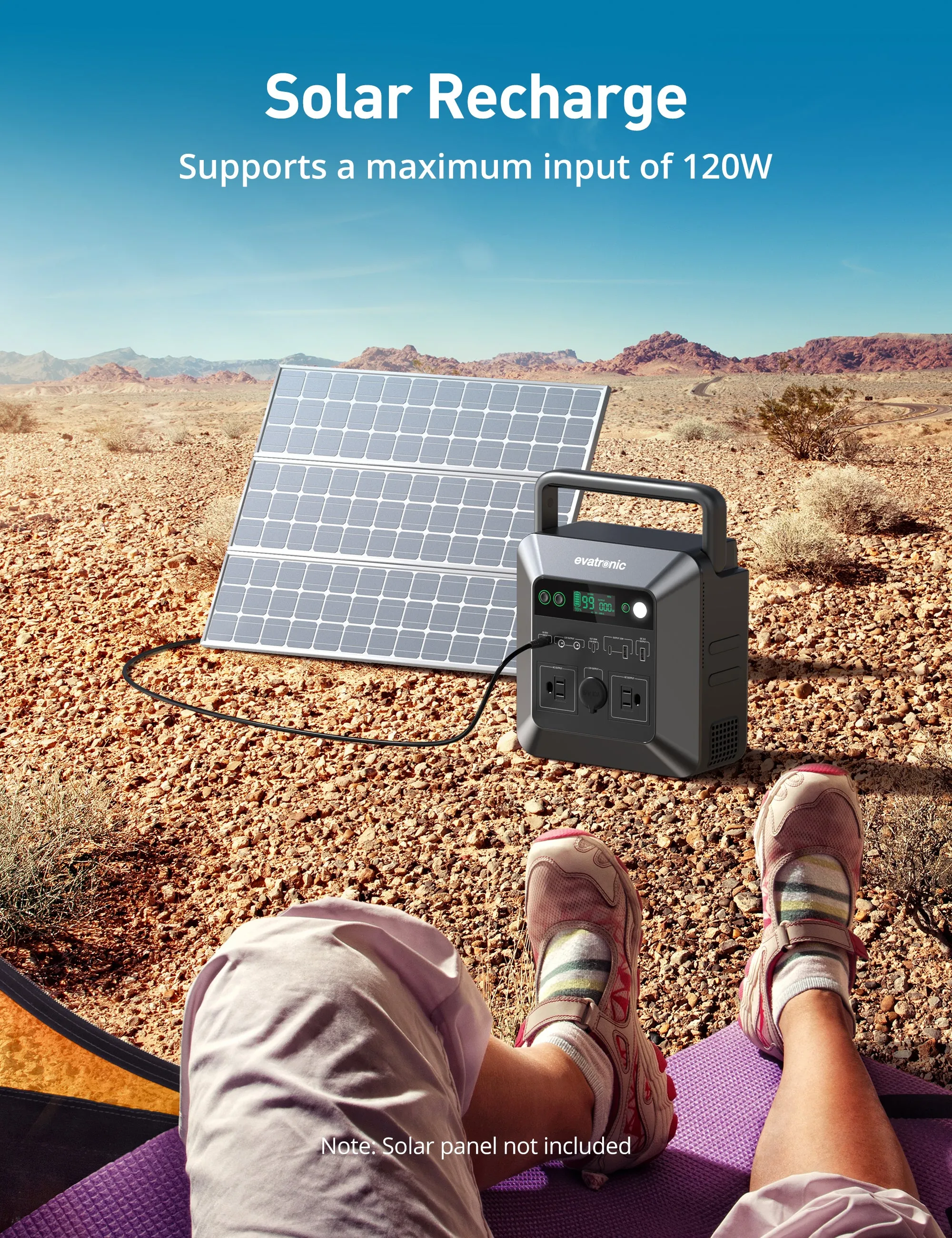 Compact Evatronic 600W/712Wh Portable Power Station ET-PB010 - High-Peak 1000W for Reliable Power Solutions