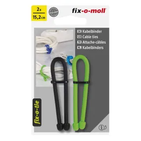 Fix-O-Moll Cable Ties 15,2 cm Black X 1, Light Green X 1